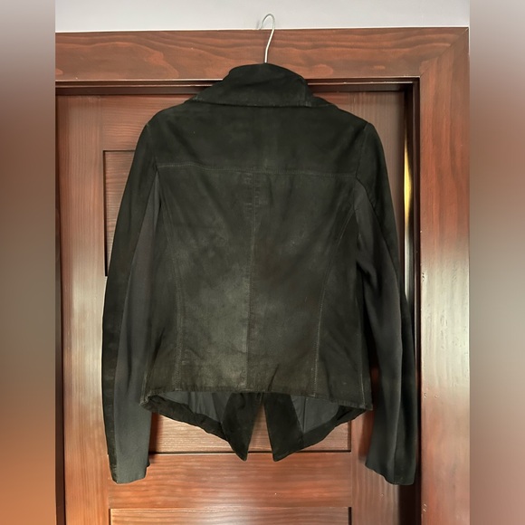 Kenneth Cole Black Leather  Asymmetrical Jacket - Medium - Picture 4 of 6